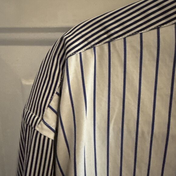 BIG & TALL LUXURY Comme des Garçons Shirt White/Blue Geometric Stripe Size 3XL - Picture 11 of 15